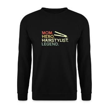 Friseur Hairstylist Mama - Unisex Pullover - Schwarz - Vorne - Alina (178cm) & Michal (187cm)