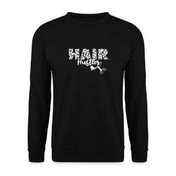Hairdresser Hairstylist Scissors Hair Hustler - Unisex Sweatshirt - black - Front - Alina (178cm) & Michal (187cm)