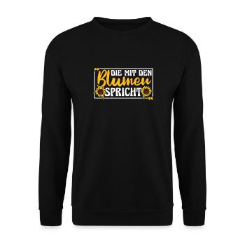 Sonnenblume - Unisex Pullover - Schwarz - Vorne - Alina (178cm) & Michal (187cm)