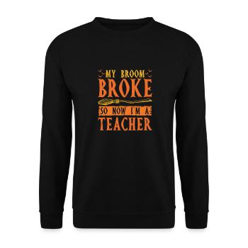 Halloween Lustige Hexe - Unisex Pullover - Schwarz - Vorne - Alina (178cm) & Michal (187cm)