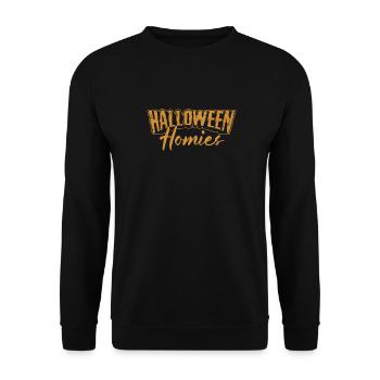 Halloween Komisch - Unisex Pullover - Schwarz - Vorne - Alina (178cm) & Michal (187cm)
