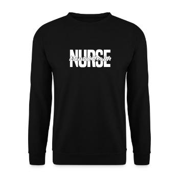 Krankenschwester - Unisex Pullover - Schwarz - Vorne - Alina (178cm) & Michal (187cm)