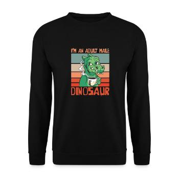 Dinosaur Coffee Adult Dinosaur - Unisex Sweatshirt - black - Front - Alina (178cm) & Michal (187cm)