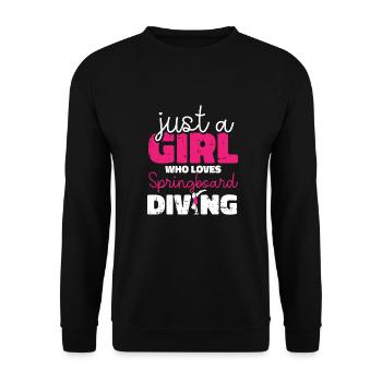 Turmspringen Turmspringer Mädchen - Unisex Pullover - Schwarz - Vorne - Alina (178cm) & Michal (187cm)