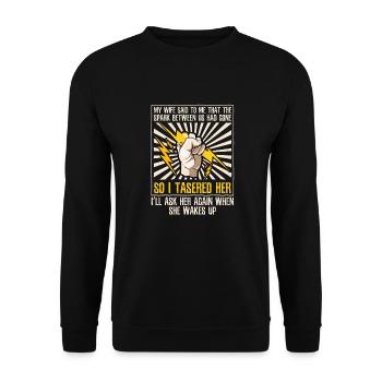 Electrician Electronics technician Construction electrician - Unisex Sweatshirt - black - Front - Alina (178cm) & Michal (187cm)