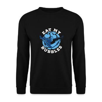Schwimmen Schwimmer Iss Meine Blasen - Unisex Pullover - Schwarz - Vorne - Alina (178cm) & Michal (187cm)