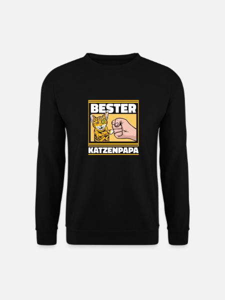 Katze Katzenpapa - Unisex Pullover - Schwarz