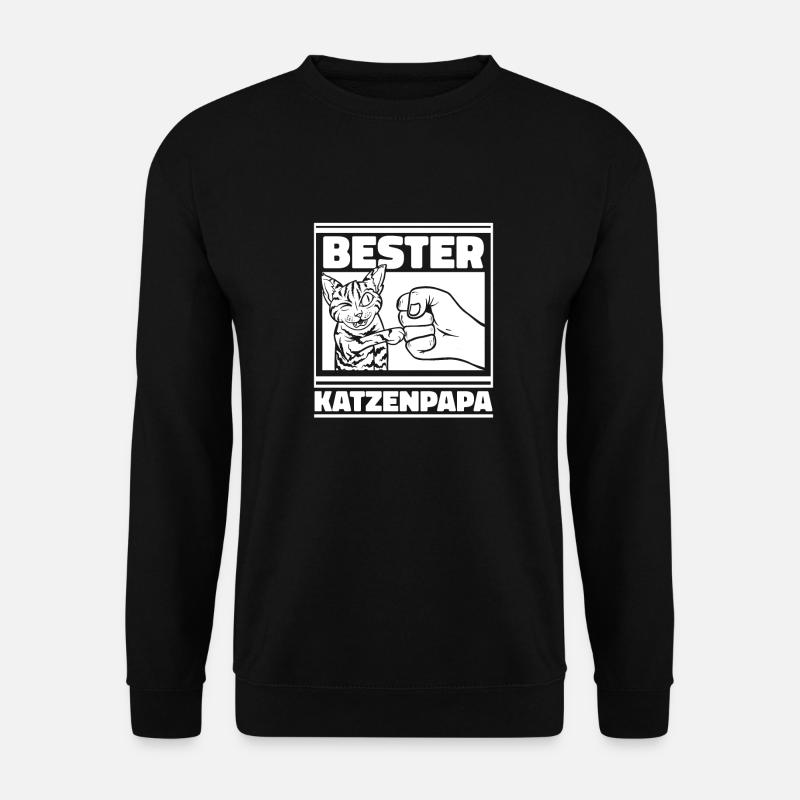 Katze Katzenpapa - Unisex Pullover - Schwarz