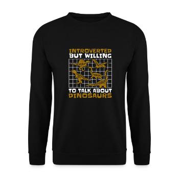 Dinosaurier Erwachsener Dinosaurier - Unisex Pullover - Schwarz - Vorne - Alina (178cm) & Michal (187cm)