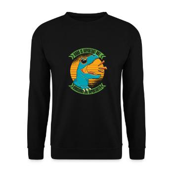 Dinosaur Adult dinosaur - Unisex Sweatshirt - black - Front - Alina (178cm) & Michal (187cm)