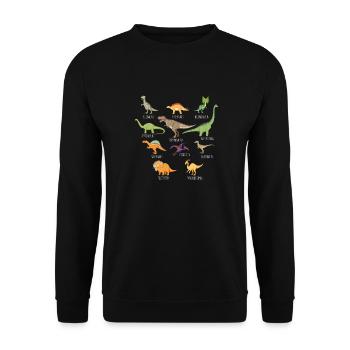 Dinosaure Dinosaure adulte - Sweat-shirt Unisexe - noir - Devant - Alina (178cm) & Michal (187cm)