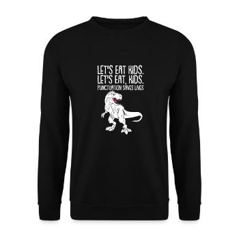 Dinosaurier Erwachsener Dinosaurier - Unisex Pullover - Schwarz - Vorne - Alina (178cm) & Michal (187cm)