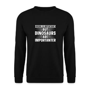 Dinosaure Dinosaure adulte - Sweat-shirt Unisexe - noir - Devant - Alina (178cm) & Michal (187cm)