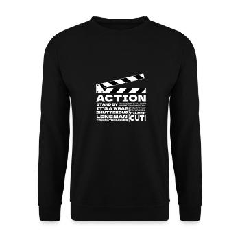 Cameraman Klappe Kamermann - Unisex Sweatshirt - black - Front - Alina (178cm) & Michal (187cm)