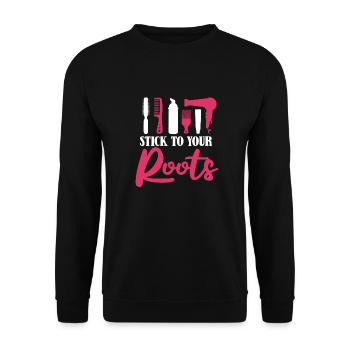 Friseur Hairstylist Friseur - Unisex Pullover - Schwarz - Vorne - Alina (178cm) & Michal (187cm)