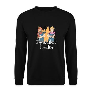 Friseur Hairstylist Friseur - Unisex Pullover - Schwarz - Vorne - Alina (178cm) & Michal (187cm)