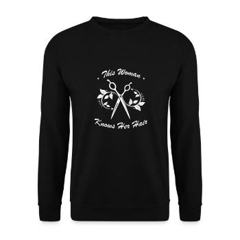 Friseur Hairstylist Friseur - Unisex Pullover - Schwarz - Vorne - Alina (178cm) & Michal (187cm)