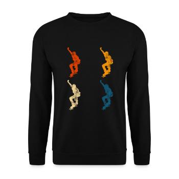 Skateboarder Skateboard Skater Skate Skateing - Sweat-shirt Unisexe - noir - Devant - Alina (178cm) & Michal (187cm)