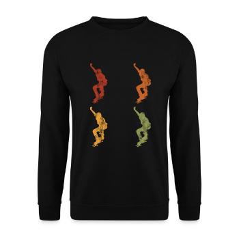 Skateboarder Skateboard Skater Skate Skateing - Sweat-shirt Unisexe - noir - Devant - Alina (178cm) & Michal (187cm)
