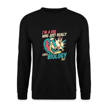 Biology Biologist Children Biology - Unisex Sweatshirt - black - Front - Alina (178cm) & Michal (187cm)