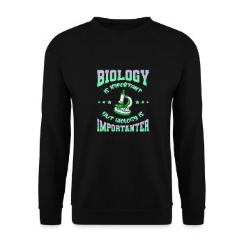 Biology Biologist Children Biology - Unisex Sweatshirt - black - Front - Alina (178cm) & Michal (187cm)