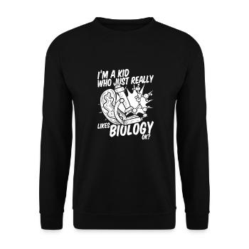 Biology Biologist Children Biology - Unisex Sweatshirt - black - Front - Alina (178cm) & Michal (187cm)