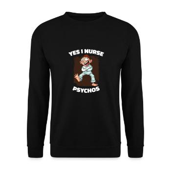 Krankenschwester - Unisex Pullover - Schwarz - Vorne - Alina (178cm) & Michal (187cm)