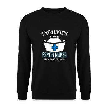 Krankenschwester - Unisex Pullover - Schwarz - Vorne - Alina (178cm) & Michal (187cm)