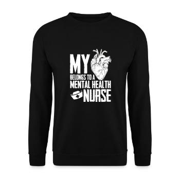 Krankenschwester - Unisex Pullover - Schwarz - Vorne - Alina (178cm) & Michal (187cm)