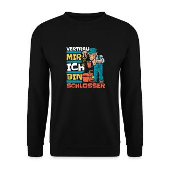 Schmied Metallbauer Schlosser - Unisex Pullover - Schwarz - Vorne - Alina (178cm) & Michal (187cm)