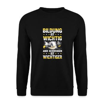 Schmied Metallbauer Schlosser - Unisex Pullover - Schwarz - Vorne - Alina (178cm) & Michal (187cm)