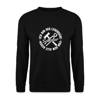 Schmied Metallbauer Schlosser - Unisex Pullover - Schwarz - Vorne - Alina (178cm) & Michal (187cm)
