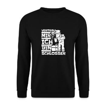 Schmied Metallbauer Schlosser - Unisex Pullover - Schwarz - Vorne - Alina (178cm) & Michal (187cm)