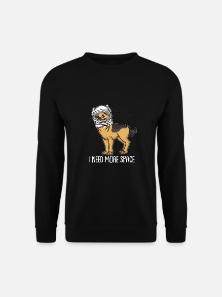 Schäferhund Astronaut I Need More Space - Unisex Pullover - Schwarz