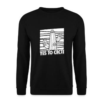 Kaktus Garten Kaktus - Unisex Pullover - Schwarz - Vorne - Alina (178cm) & Michal (187cm)