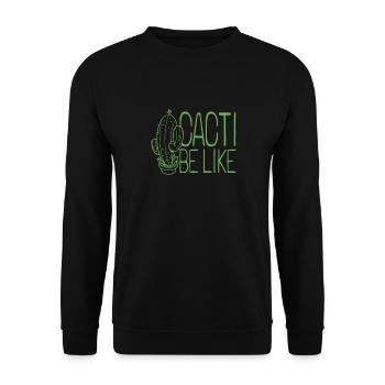 Kaktus Garten Kaktus - Unisex Pullover - Schwarz - Vorne - Alina (178cm) & Michal (187cm)