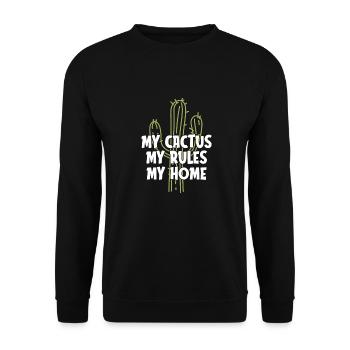 Kaktus Garten Kaktus - Unisex Pullover - Schwarz - Vorne - Alina (178cm) & Michal (187cm)