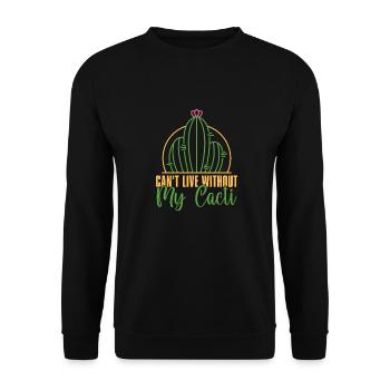 Kaktus Garten Kaktus - Unisex Pullover - Schwarz - Vorne - Alina (178cm) & Michal (187cm)