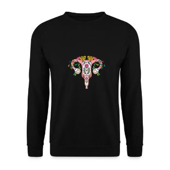 Hysterektomie Hysterektomie - Unisex Pullover - Schwarz - Vorne - Alina (178cm) & Michal (187cm)