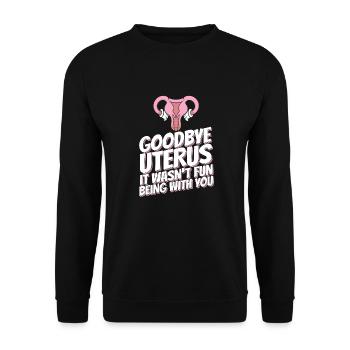 Hysterektomie Hysterektomie - Unisex Pullover - Schwarz - Vorne - Alina (178cm) & Michal (187cm)