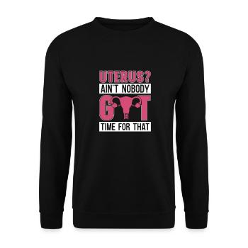 Hysterektomie Komisch - Unisex Pullover - Schwarz - Vorne - Alina (178cm) & Michal (187cm)