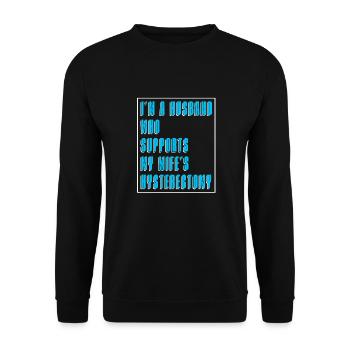 Hysterectomy husband - Unisex Sweatshirt - black - Front - Alina (178cm) & Michal (187cm)