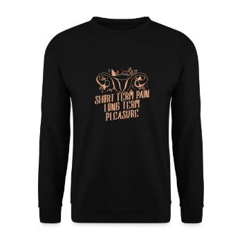 Hysterektomie Komisch - Unisex Pullover - Schwarz - Vorne - Alina (178cm) & Michal (187cm)