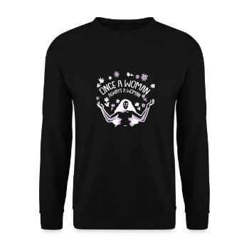 Hysterektomie Hysterektomie - Unisex Pullover - Schwarz - Vorne - Alina (178cm) & Michal (187cm)