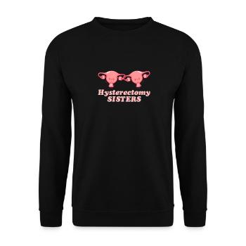 Hysterektomie Hysterektomie - Unisex Pullover - Schwarz - Vorne - Alina (178cm) & Michal (187cm)