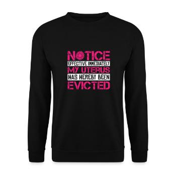 Hysterektomie Hysterektomie - Unisex Pullover - Schwarz - Vorne - Alina (178cm) & Michal (187cm)