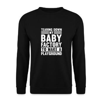Hysterektomie Komisch - Unisex Pullover - Schwarz - Vorne - Alina (178cm) & Michal (187cm)