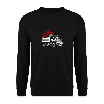 Lkw Fahrer Trucker Lastwagenfahrer - Unisex Pullover - Schwarz - Vorne - Alina (178cm) & Michal (187cm)