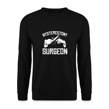 Hysterektomie Hysterektomie - Unisex Pullover - Schwarz - Vorne - Alina (178cm) & Michal (187cm)