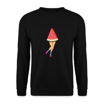 Wassermelone Beine - Unisex Pullover - Schwarz - Vorne - Alina (178cm) & Michal (187cm)